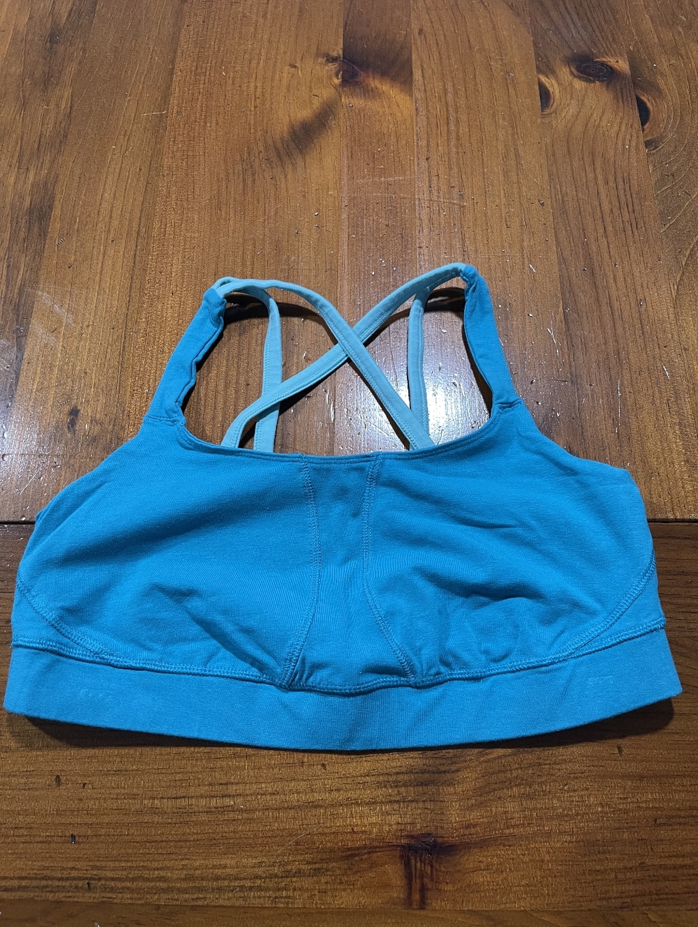 Tasc Womens Blue Strappy Performance MOSOtech Organic‎ Cotton Sports Bra Size XL